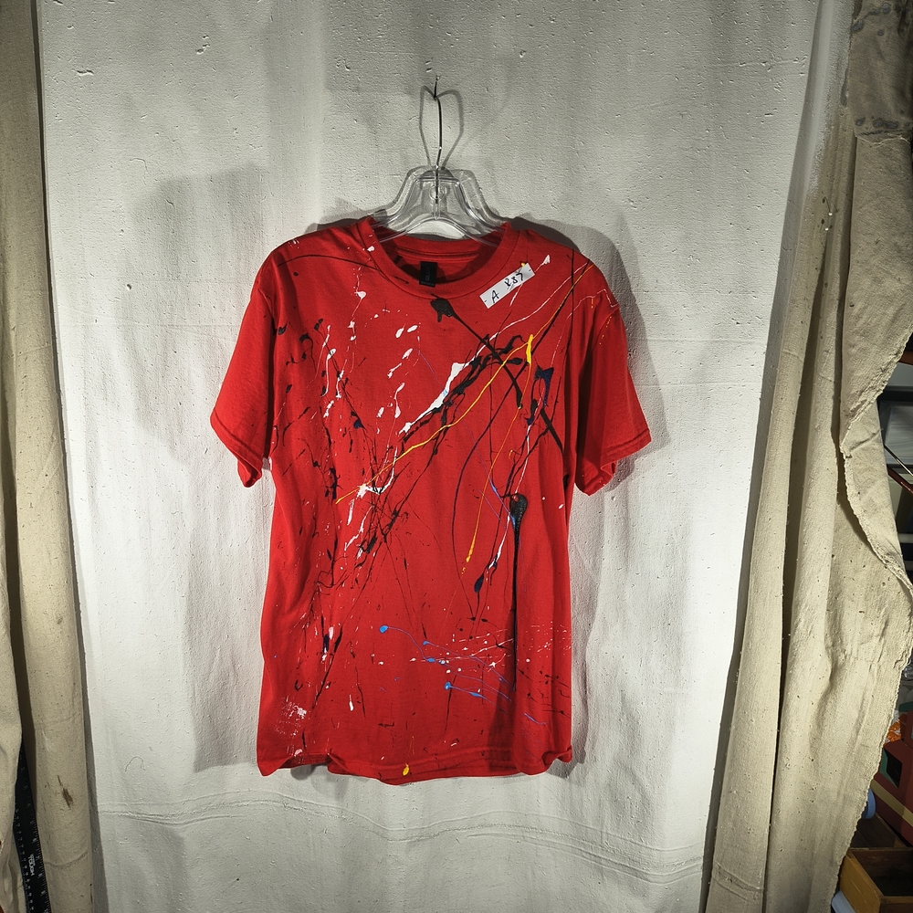 Timothy Designs Unisex Size Med Red T-shirt W/Unique Street Wear Art Design